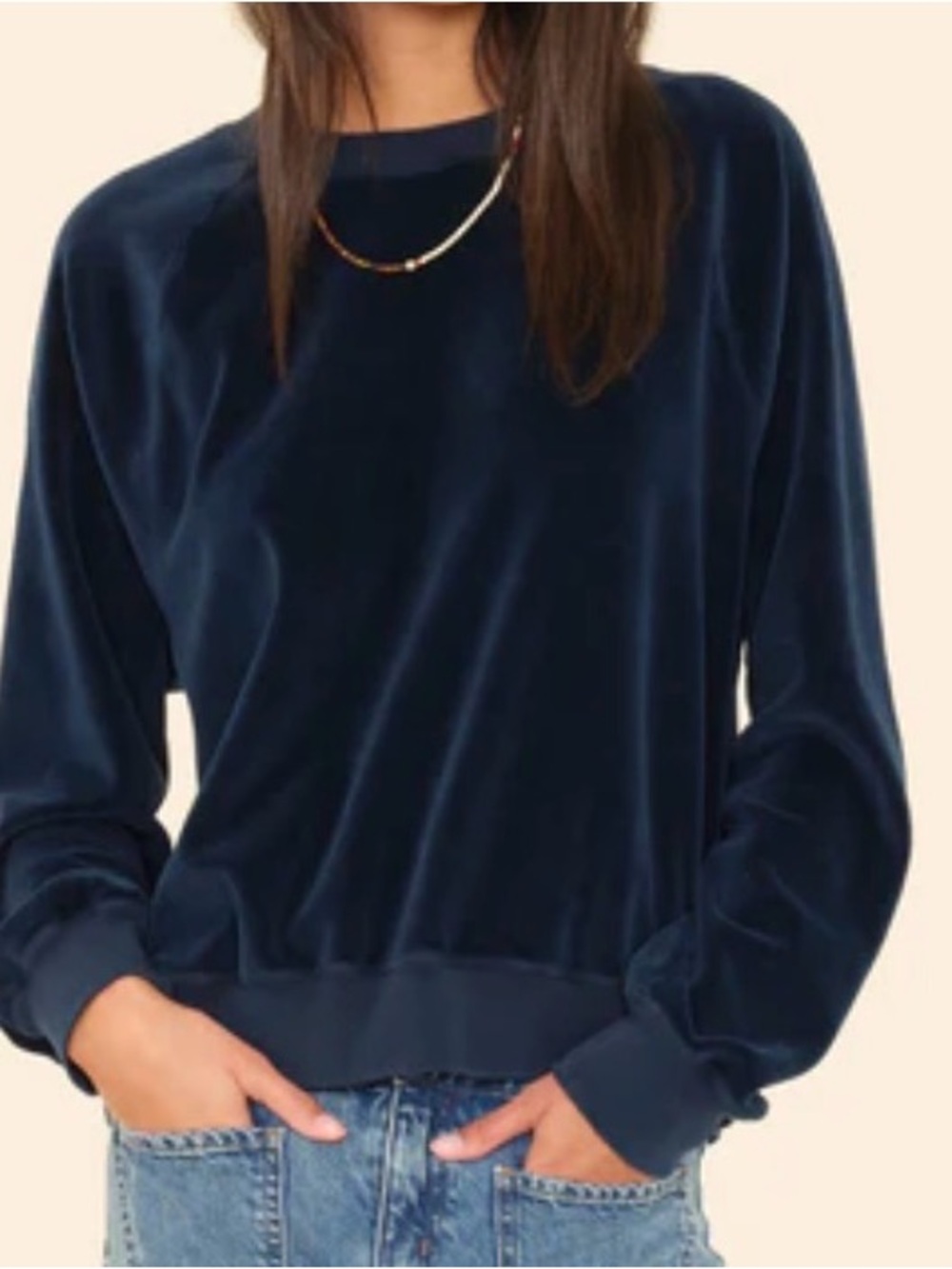 Madewell Navy Blue Velvet Pullover